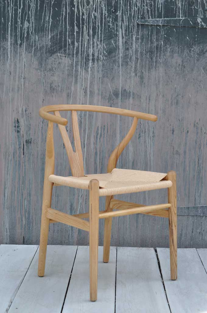 Danish Modern Oak Dining Chair With Woven Seat