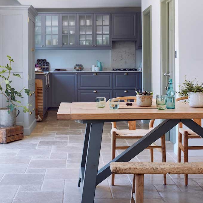 Solid Rustic Oak Farmhouse Kitchen Dining Table