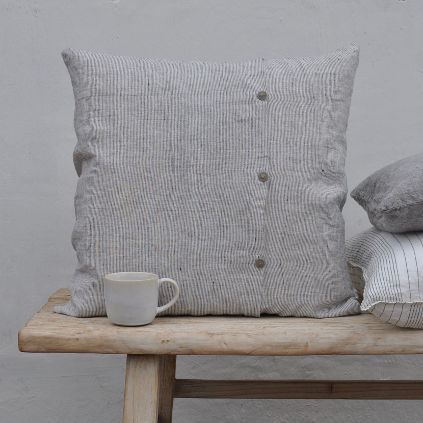natural washed linen cushion - Fjord