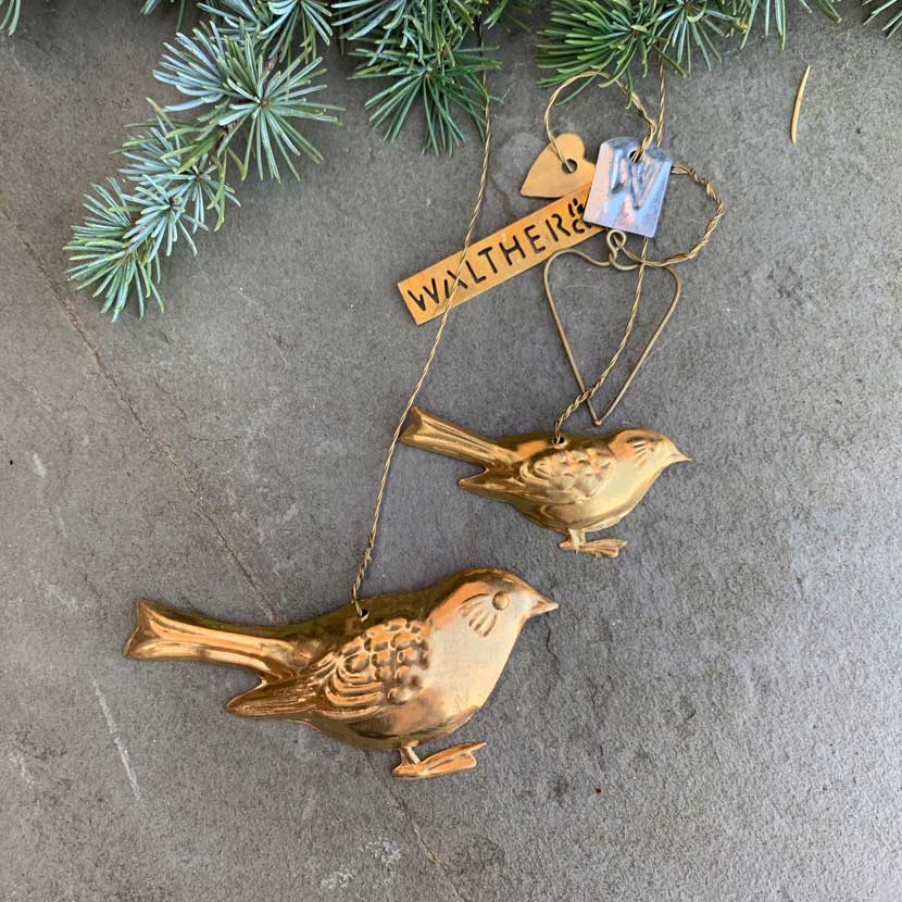 gold birds hand-crafted tree decoration