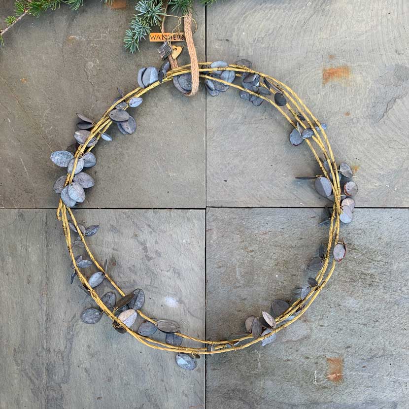 handmade zinc olive wreath decoration