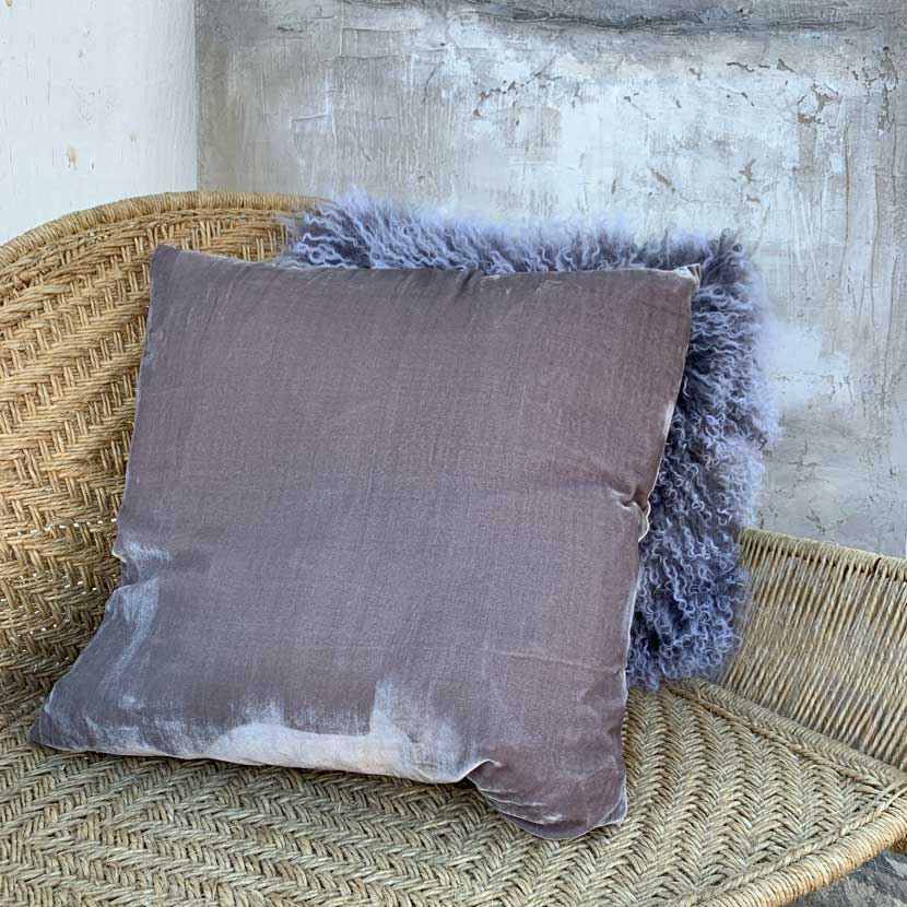 soft pink velvet cushion