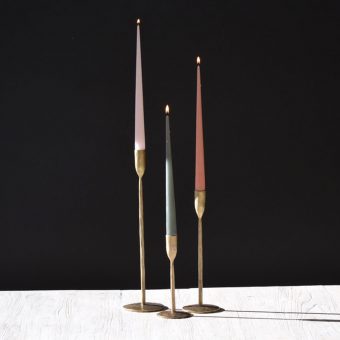 Handforged gold taper candle holder | 20cm