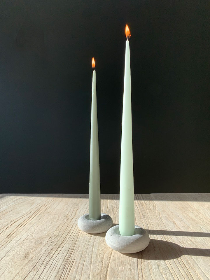 concrete pebble candle holder