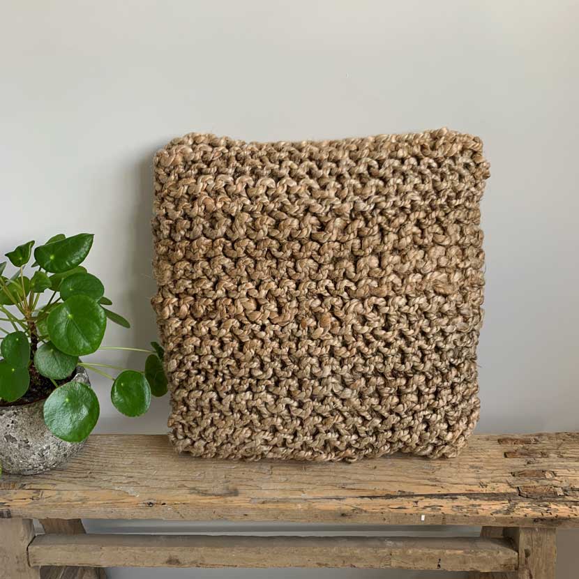 hand woven jute cushion