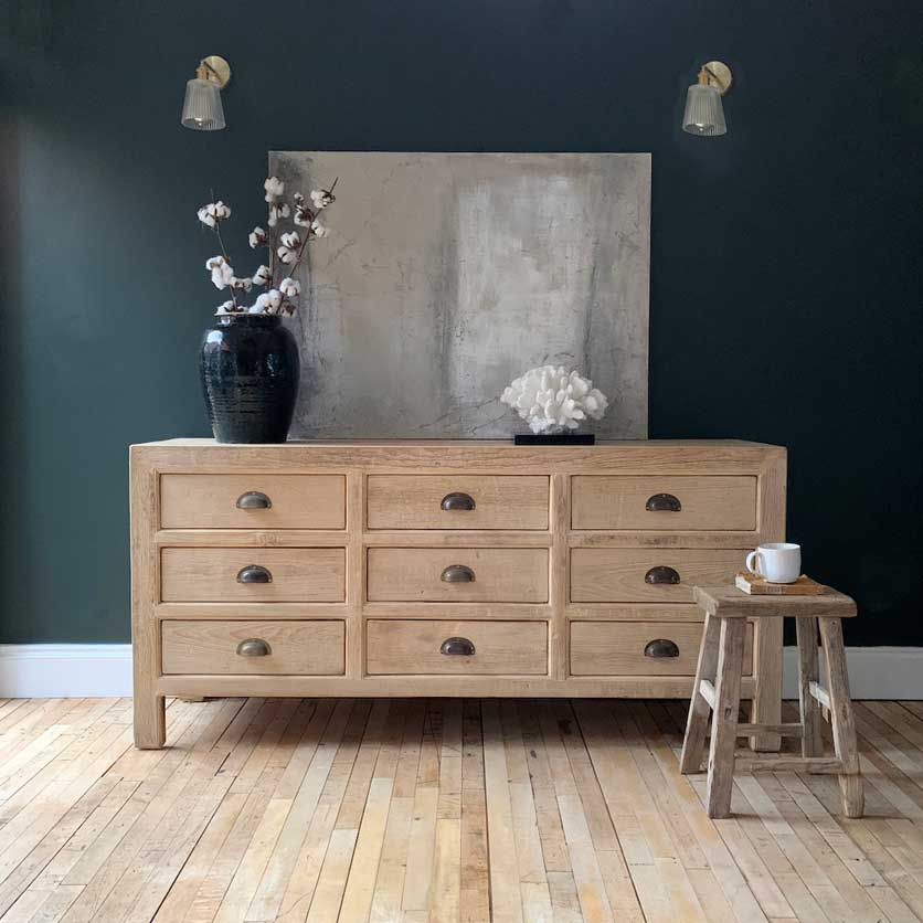 reclaimed wood sideboard with drawers