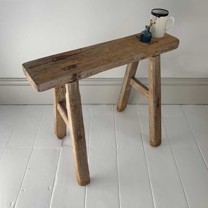 Antique wooden small utility bench