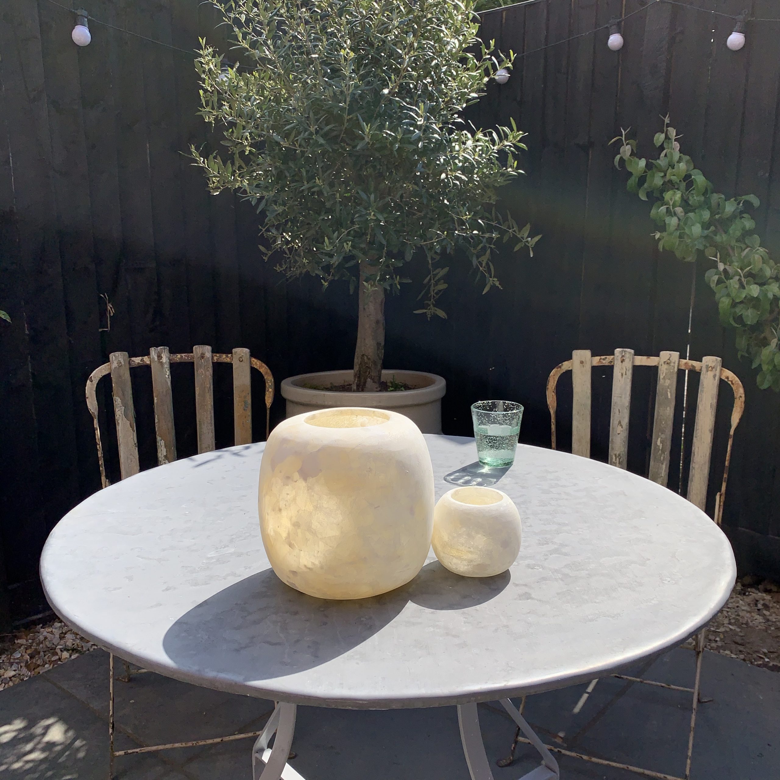 ALABASTER MARBLE CANDLE HOLDER | extra large
