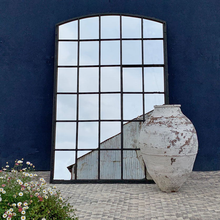 full length mirror - salvaged factory window | pair