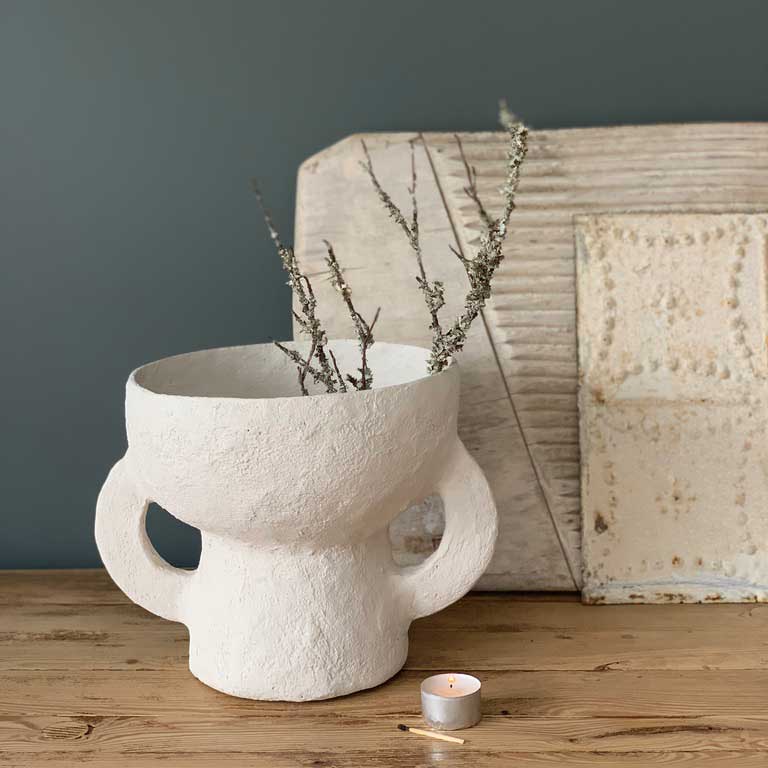 paper mache sculptural pot | grace