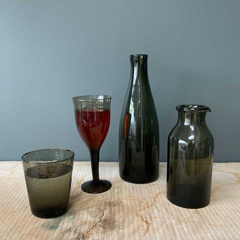 hand made recycled glass collection smoke