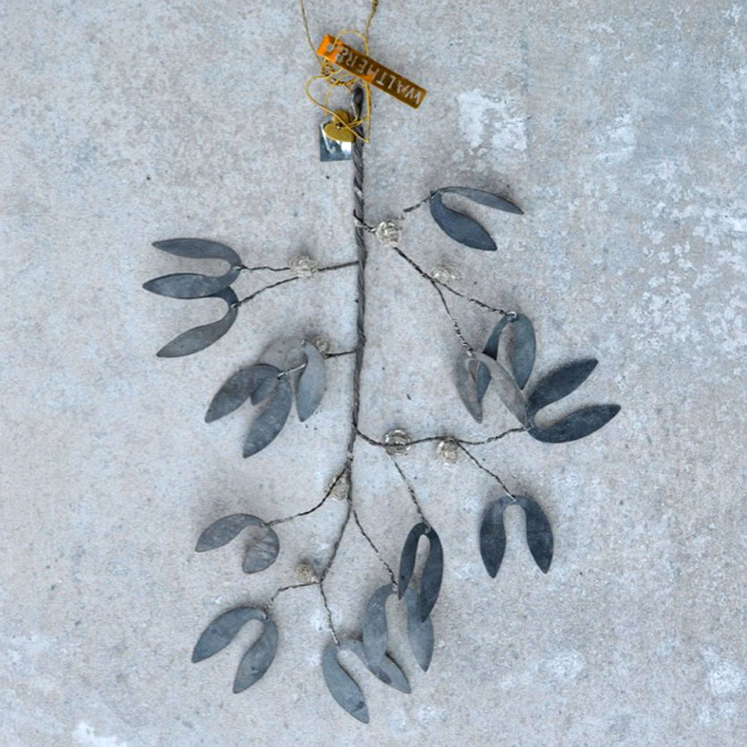 zinc mistletoe with bead berries 30 cm | Walther & Co