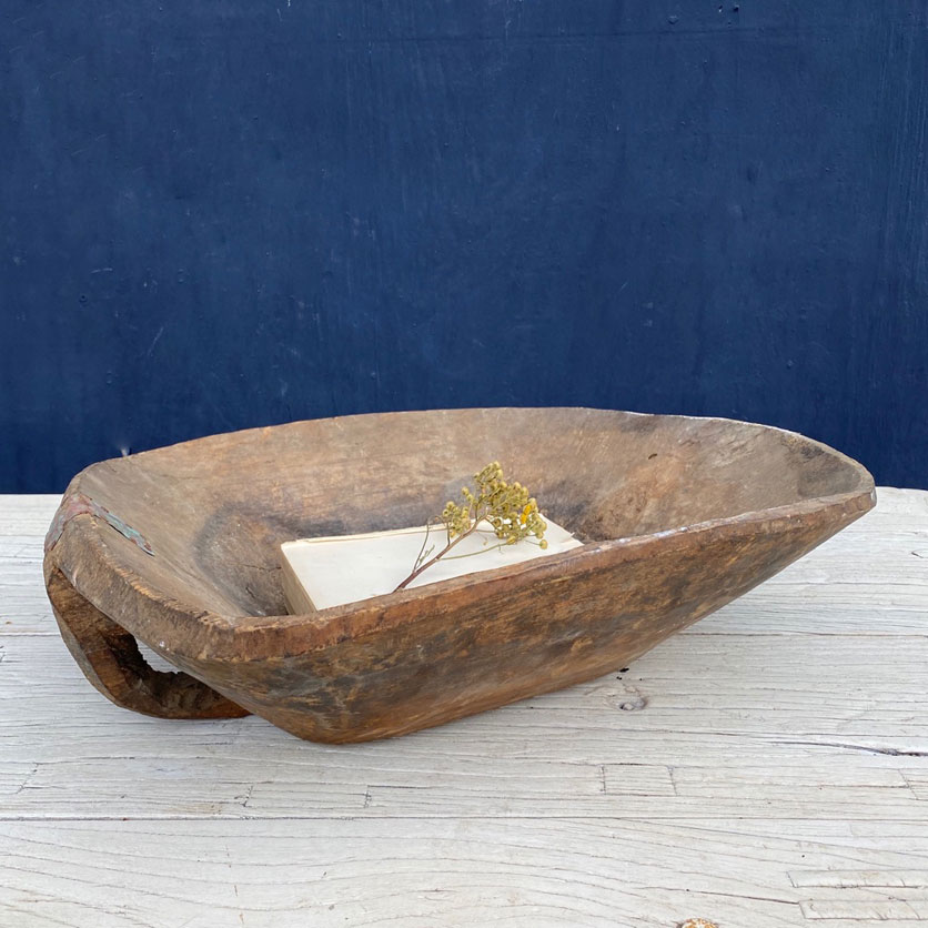 Antique Wooden Dough Bowl | Harlequin
