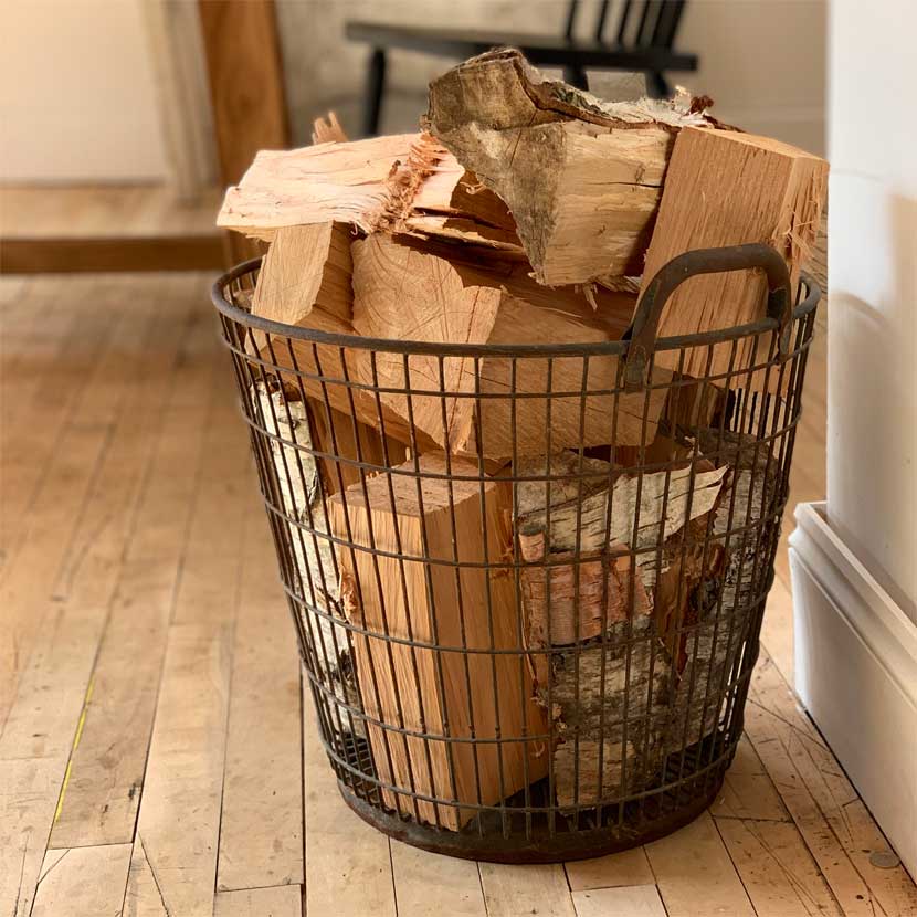 Vintage Galvanised Wire Basket | Log Basket