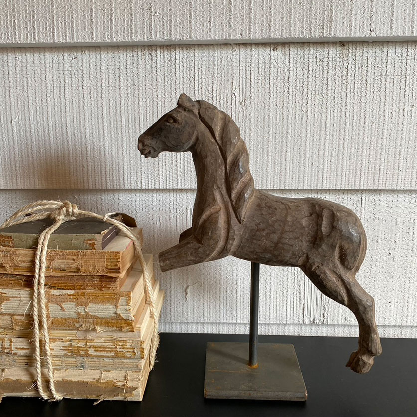 Antique hand carved model horse