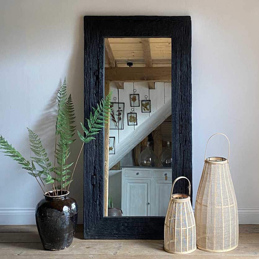 Rustic reclaimed mirror full length black