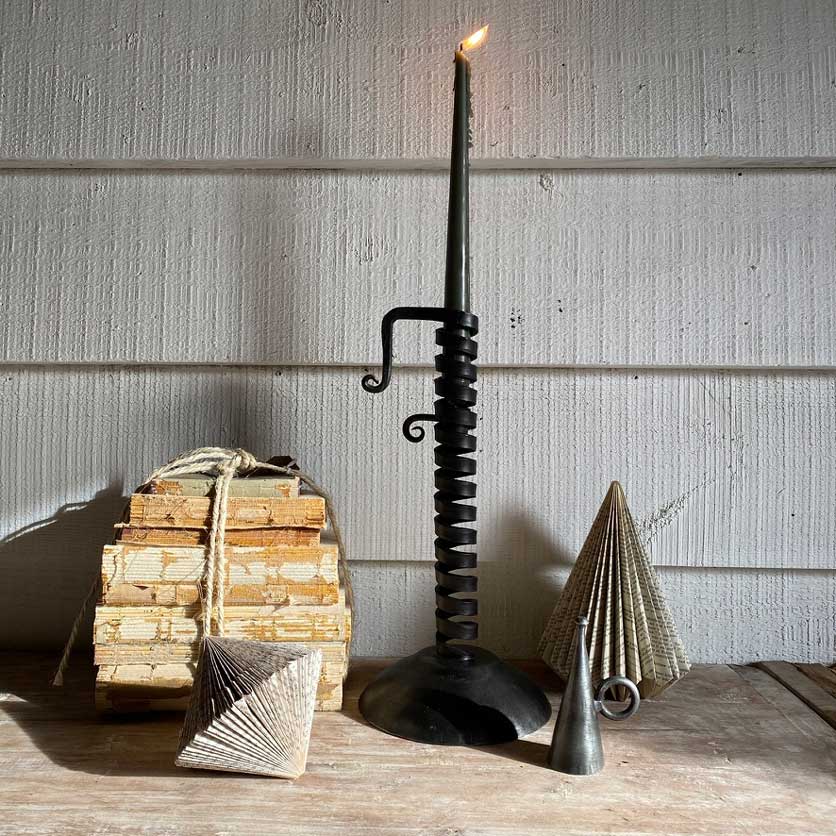 Large Traditional Iron Candlestick Adjustable