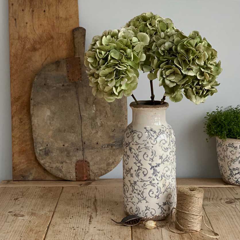 Glazed decorative vase | indigo print