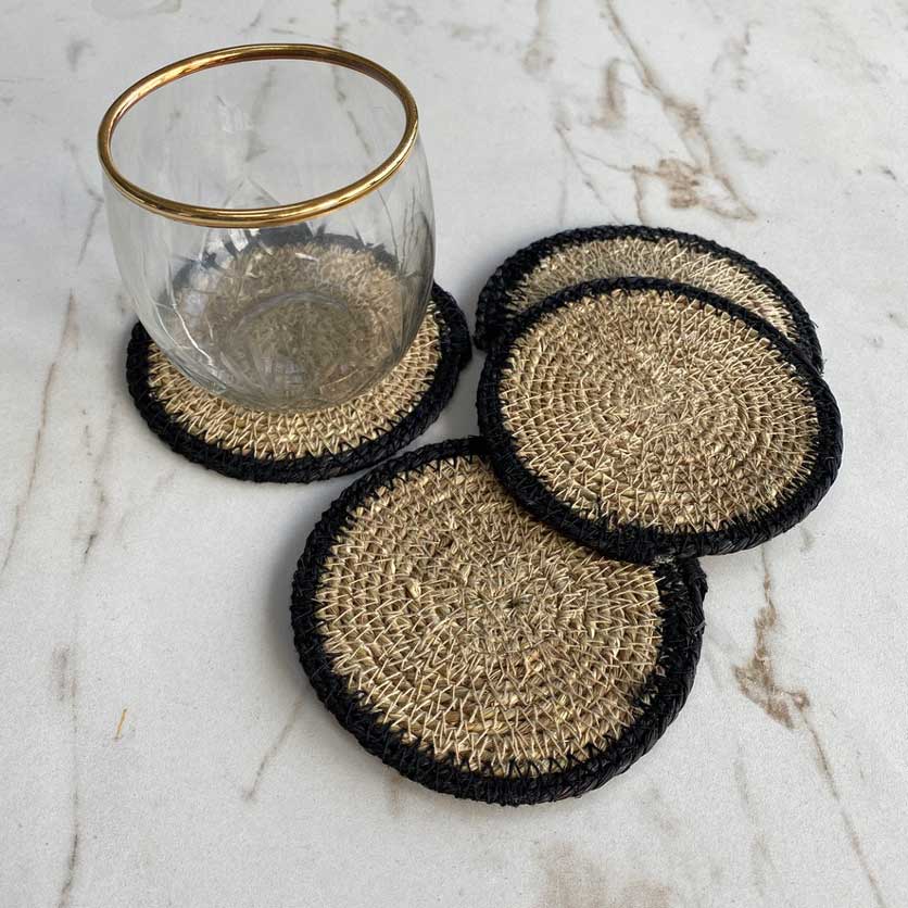 hemp coaster set black