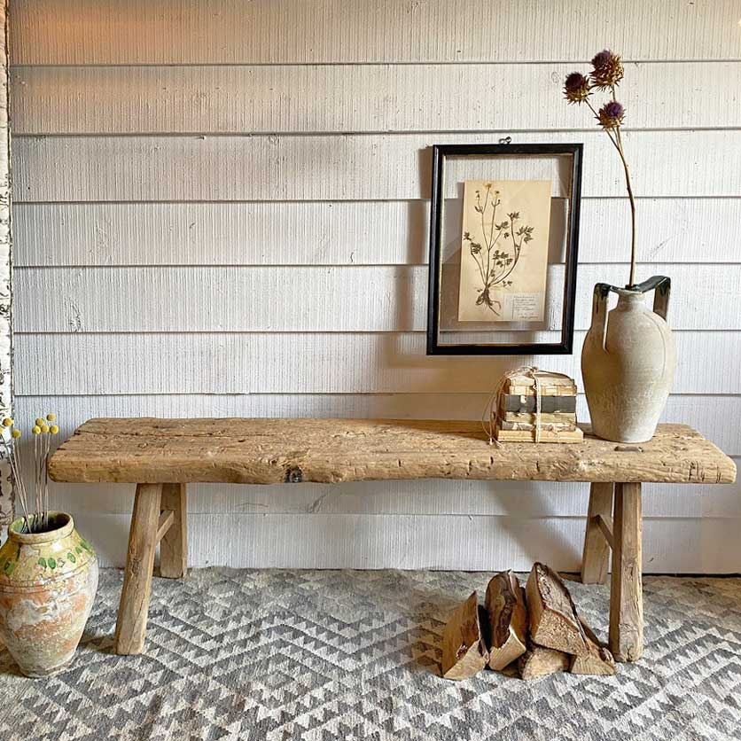 Rustic vintage wooden bench | Barnaby