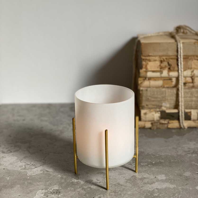 Frosted Tealight Gold Stand