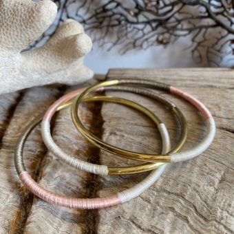Ethnic bangle set of three | pink