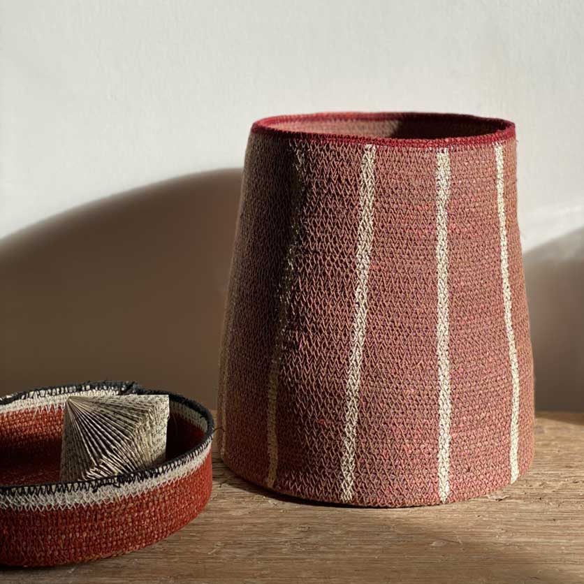 Stripe basket | Dusty pink