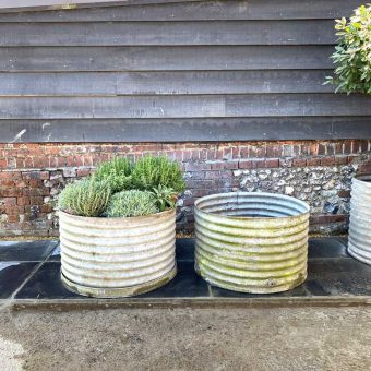 Huge Vintage Galvanised corrugated Water Tank | Pair