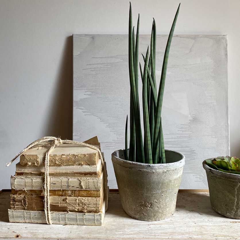 Neutral stone plant pot | Extra Large