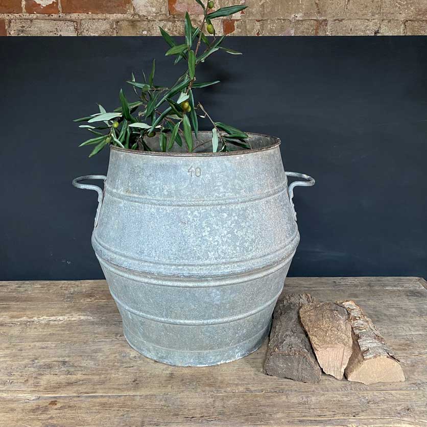 Orginal Antique Dolly Tub Olive Planter