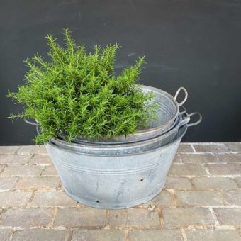 Large Vintage Galvanised Tin Bath | Round