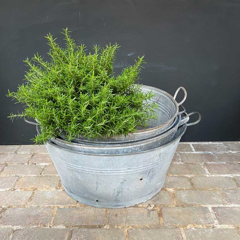 Large Vintage Galvanised Tin Bath | Round