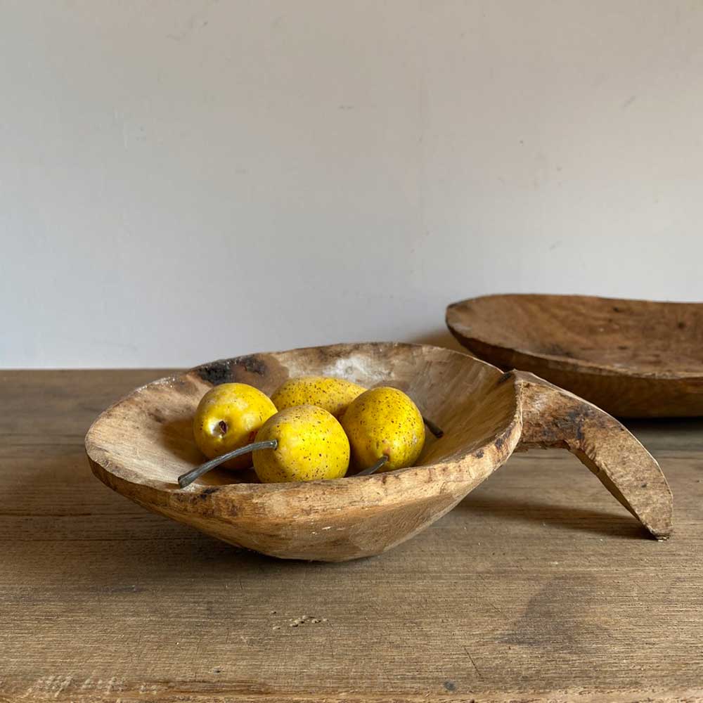 Hand carved primitive wooden scoop Small
