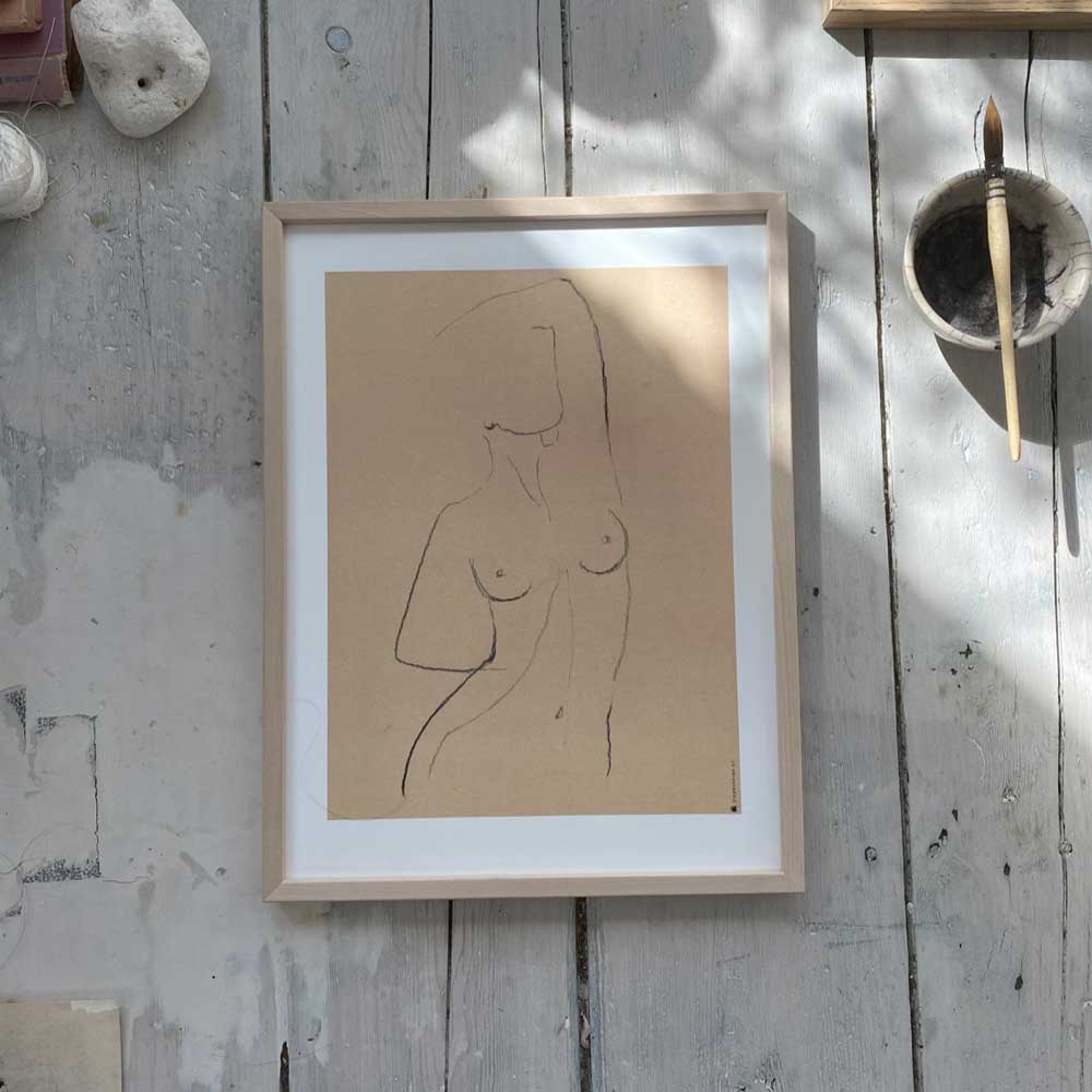 Female Nude Line Drawing Print | Esme 30cm x 40cm