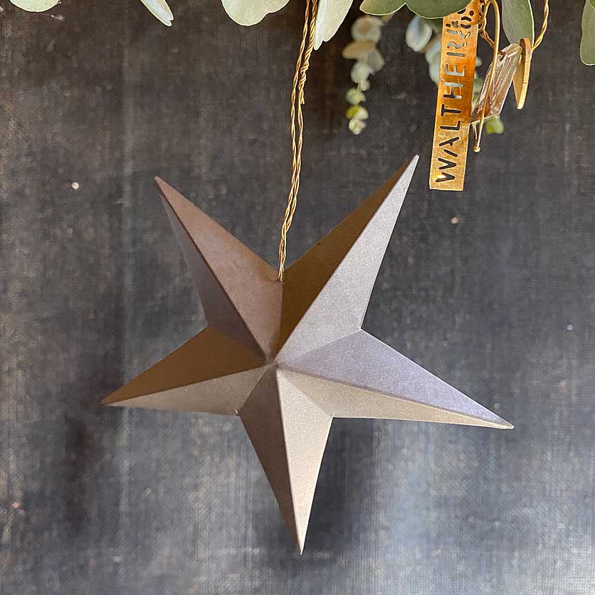 Zinc Star Christmas Tree Decoration