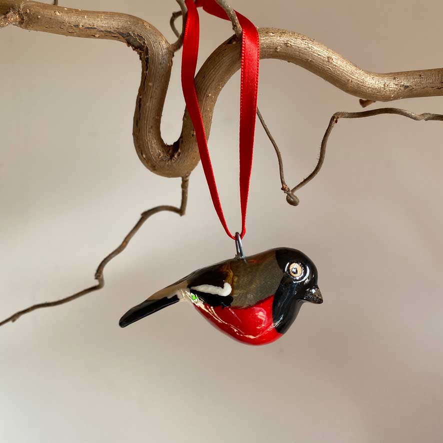 Hand carved Painted Bird | Bullfinch
