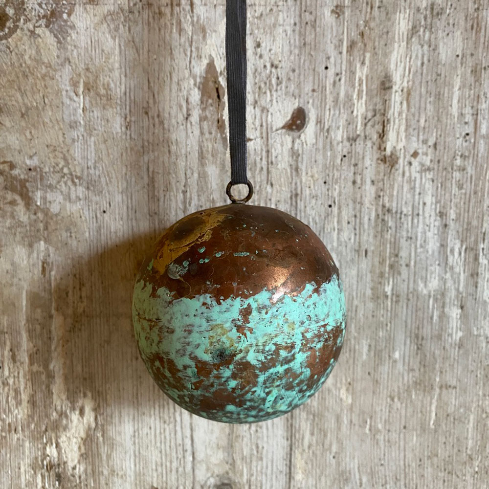 Copper Christmas Bauble 8cm