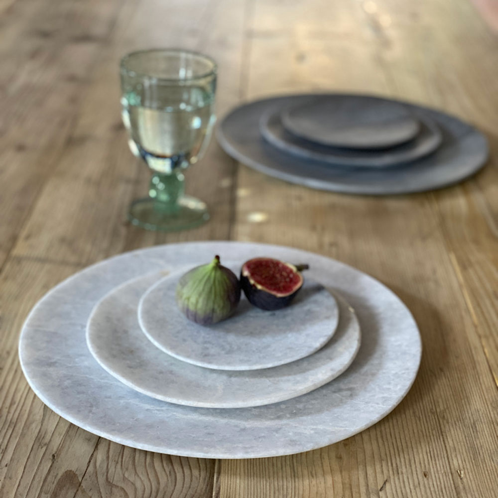 WHITE SOLID MARBLE PLATE LARGE