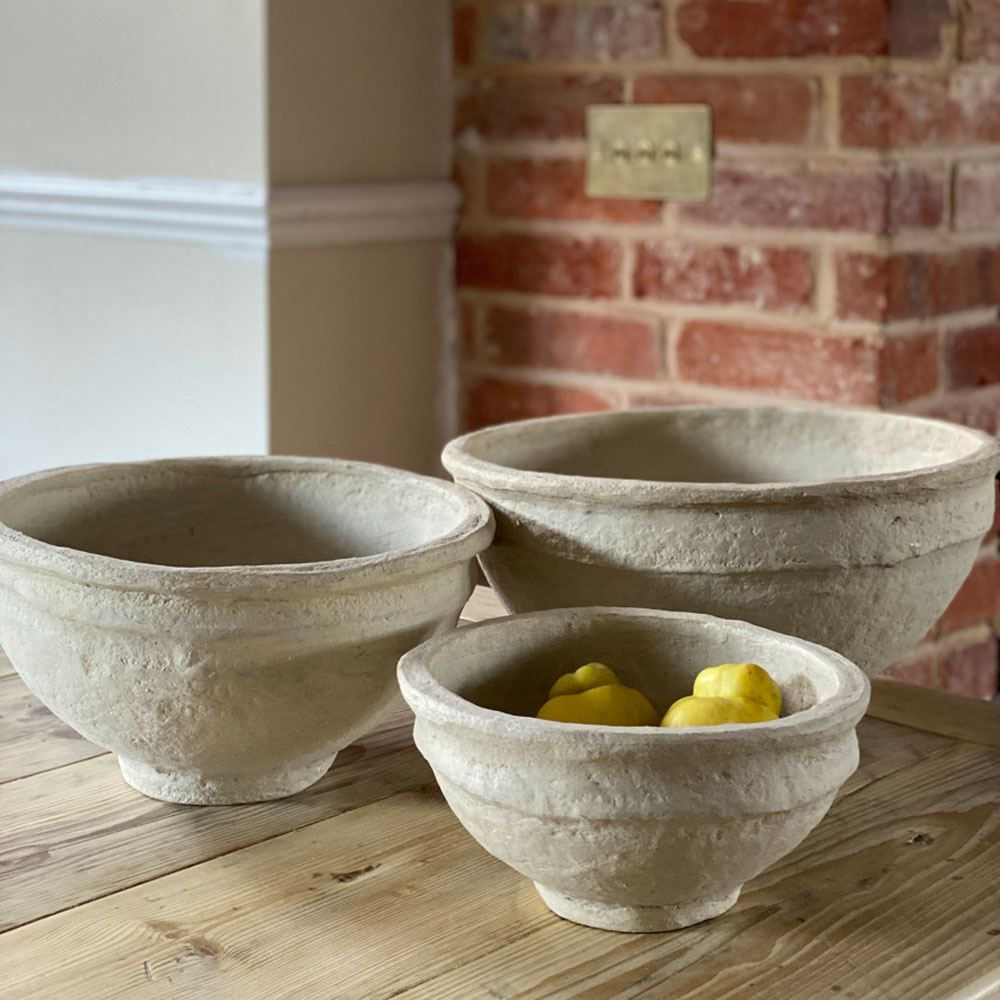 Rustic paper mache bowl | Medium