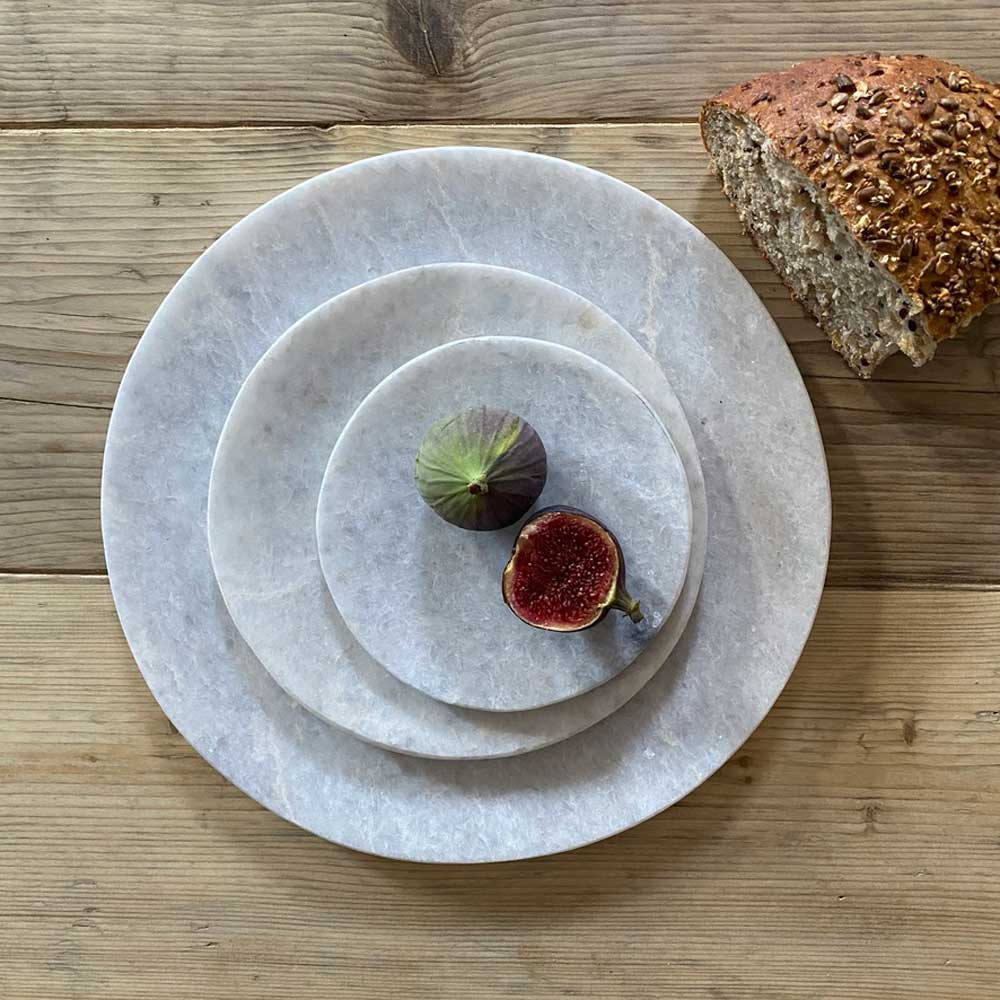 White Solid Marble Plate Medium