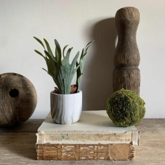 Small Artificial Fern in Marble Effect Pot