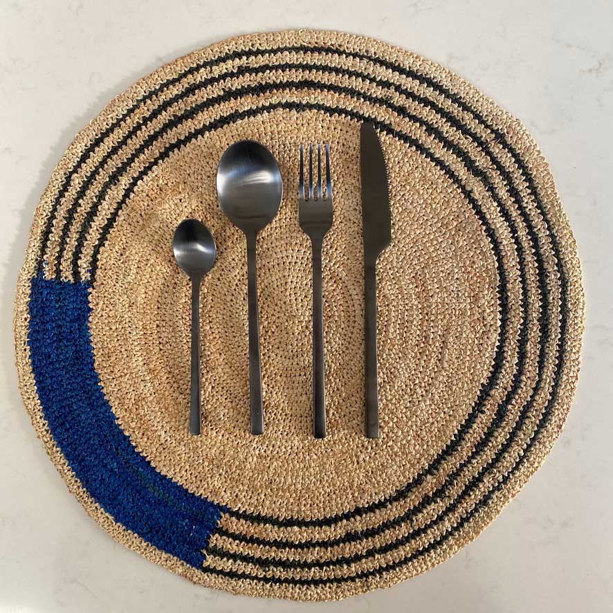 Seagrass Striped Colourblock Placemat | Blue