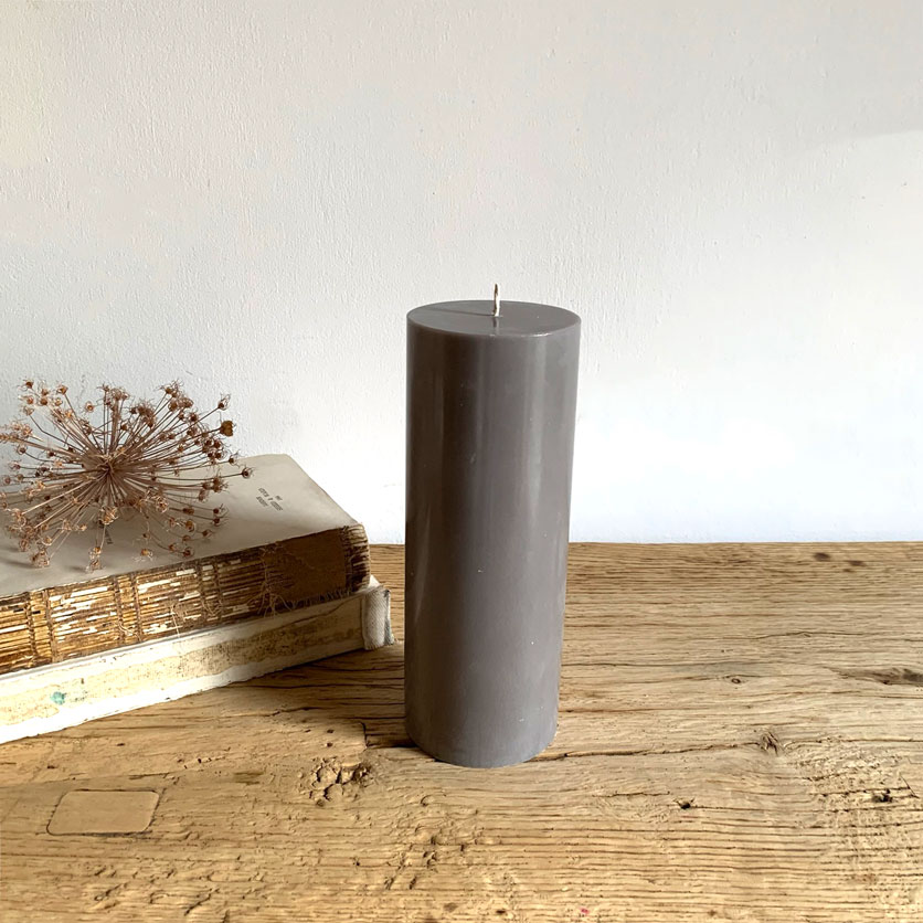 Pillar Candle 20cm x 7.5cm | Grey