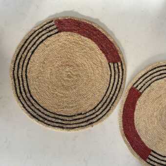 Seagrass Striped Colourblock Placemat | Rust