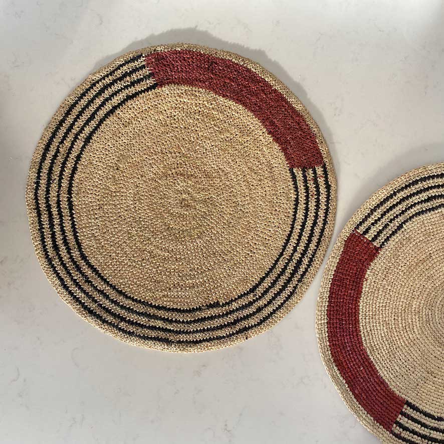 Seagrass Striped Colourblock Placemat | Rust