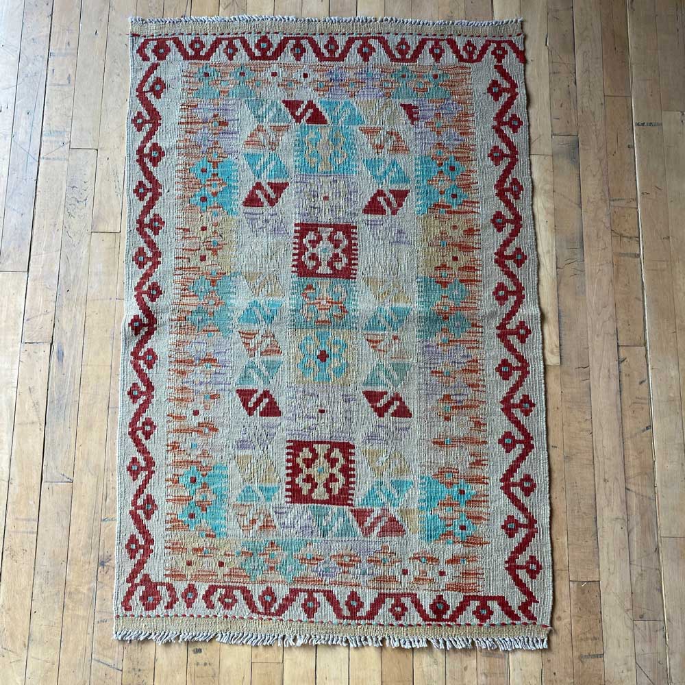 HANDWOVEN KILIM RUG SMALL 124X83 CM | No: 0015