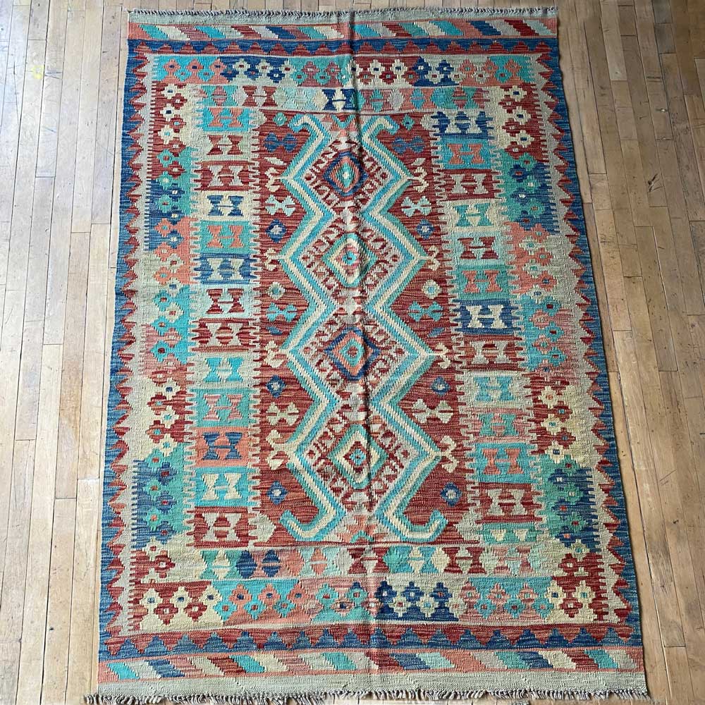 HANDWOVEN KILIM RUG LARGE 207X140 CM | No: 0038