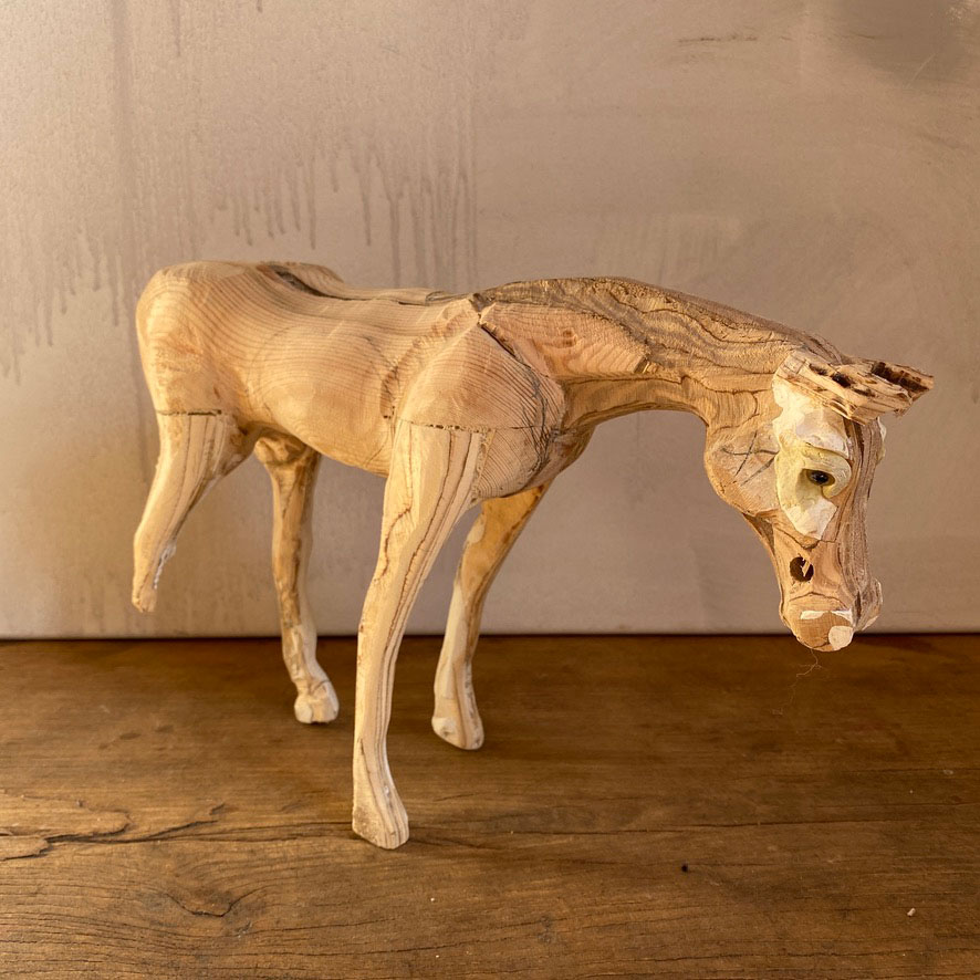 Hand Carved Vintage Horse Model | Bonnie