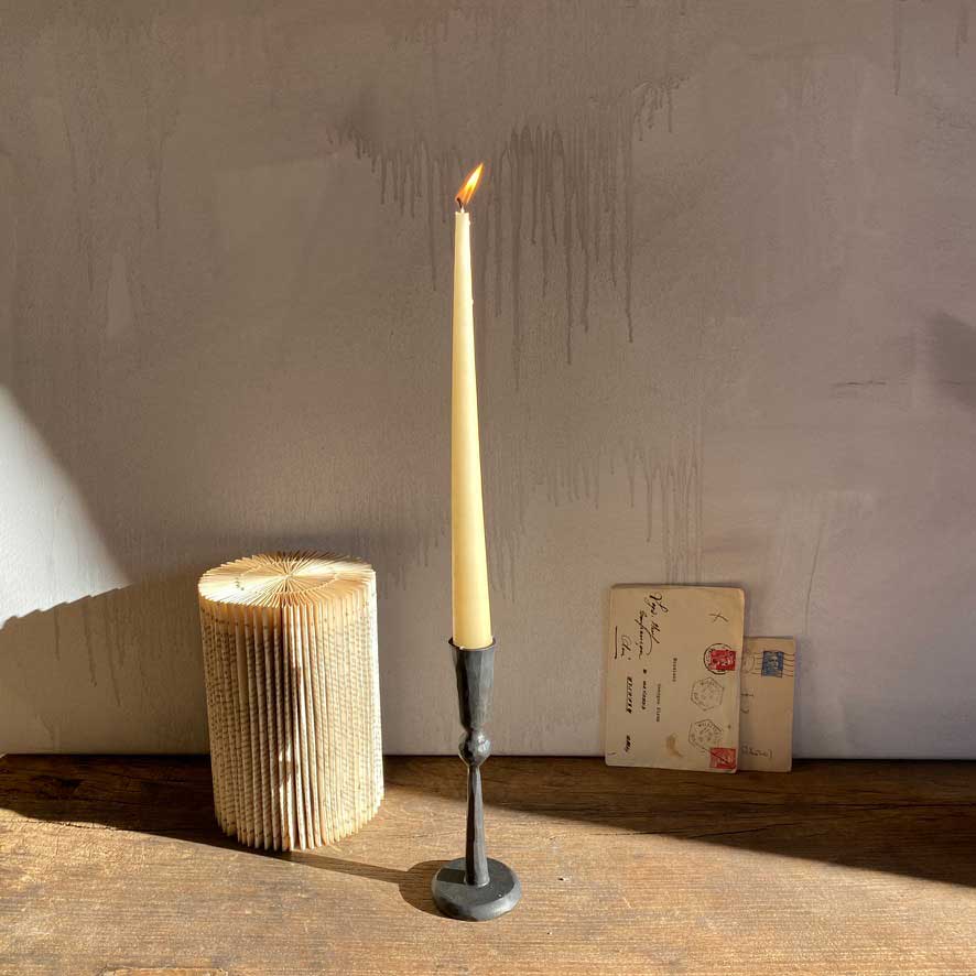 Black iron candlestick holder | Medium