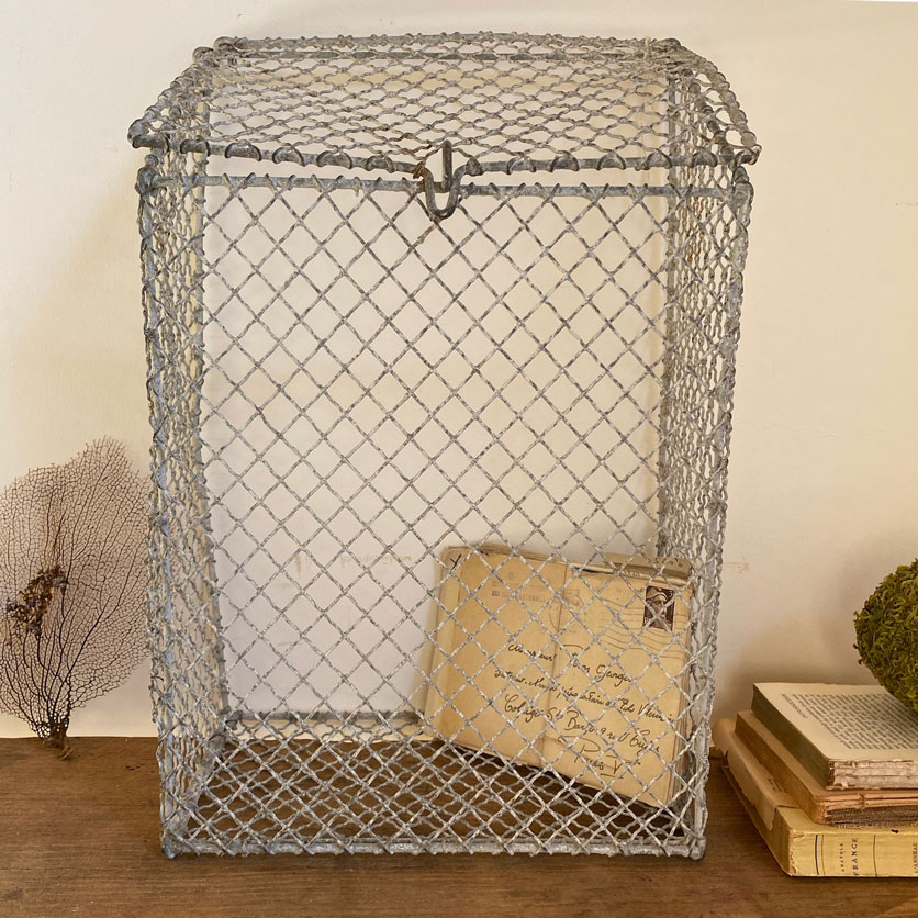 Vintage Galvanised Letter Box Cage